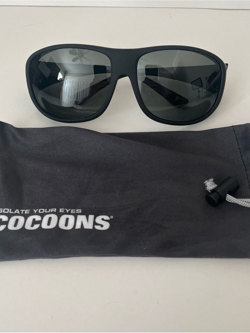 Cocoons Fitover Sunglasses C302G Pilot L Black Frame Polarized Gray Lenses